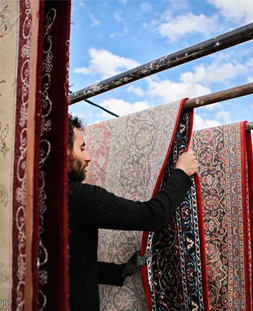 خشک کردن قالی در قالیشویی حکیمیه